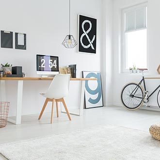 Pracovna ve skandinávském stylu inspirace na domácí kancelář