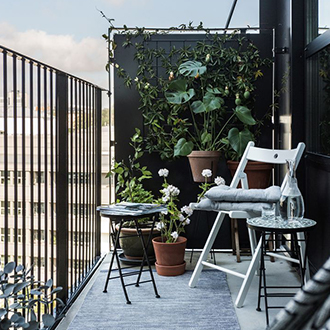 Zahrada ve skandinávském stylu inspirace řešení na balkón